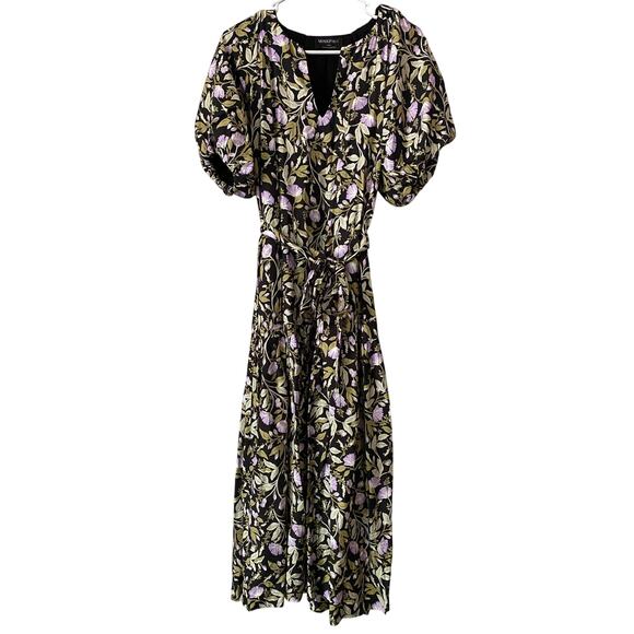 NWT Mink Pink Nocturne Midi Maxi Dress Small Lilac Floral Puff Sleeves Sample - Picture 1 of 8